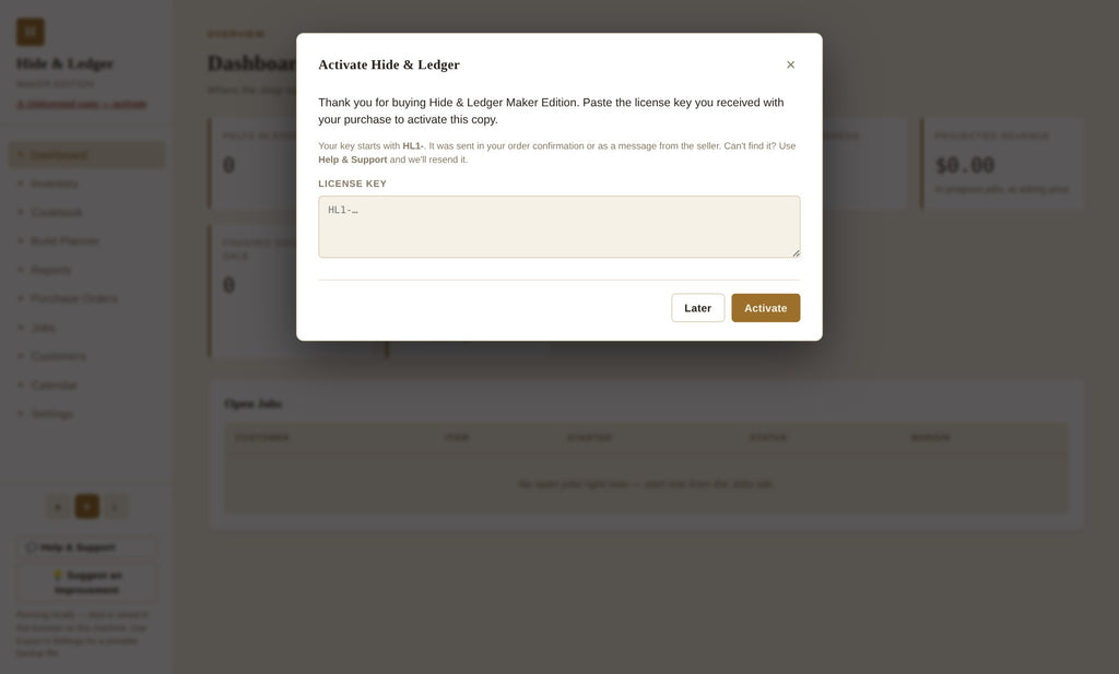 Your Shop Manager- Hide and Ledger, Makers Edition